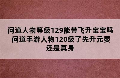 问道人物等级129能带飞升宝宝吗 问道手游人物120级了先升元婴还是真身